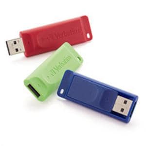 3PK 4GB FLASH DRIVE USB 2.0 STORE N GO  RED, GREEN, BLUE